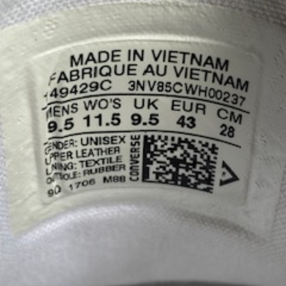 Converse white LEATHER men's sneaker 9.5 - Picture 5 of 6